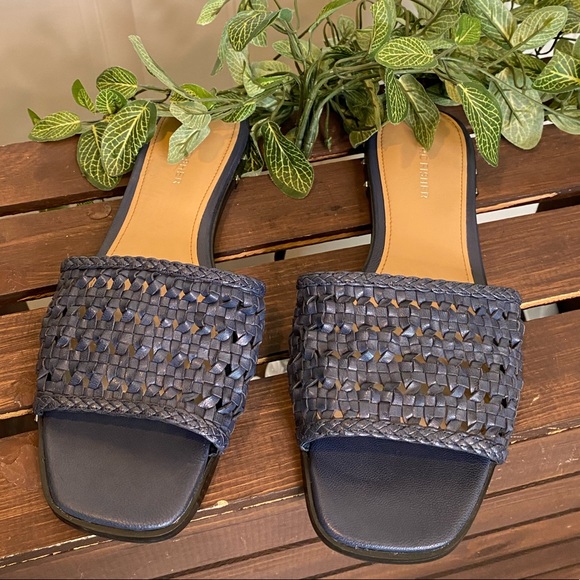 Marc Fisher Studded Weaved Flat Slides - Picture 1 of 10